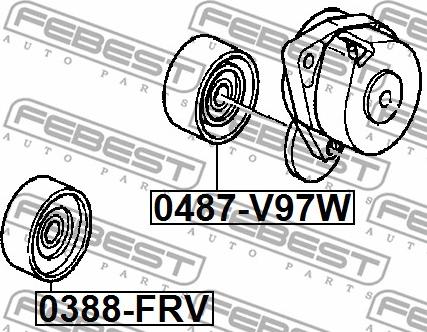 Febest 0388-FRV - Паразитний / провідний ролик, поліклиновий ремінь autozip.com.ua