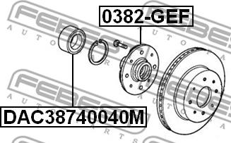 Febest DAC38740040M - Підшипник ступиці колеса autozip.com.ua