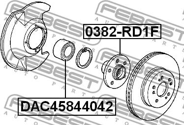 Febest DAC45844042 - Підшипник ступиці колеса autozip.com.ua