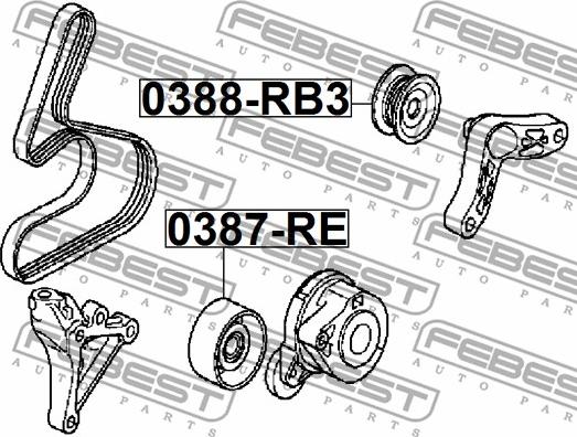 Febest 0387-RE - Паразитний / провідний ролик, поліклиновий ремінь autozip.com.ua