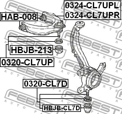 Febest HAB-008 - Сайлентблок, важеля підвіски колеса autozip.com.ua