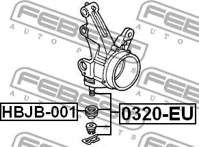 Febest 0320-EU - Шарова опора, несучий / направляючий шарнір autozip.com.ua