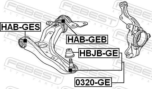 Febest HAB-GES - Сайлентблок, важіль підвіски колеса autozip.com.ua