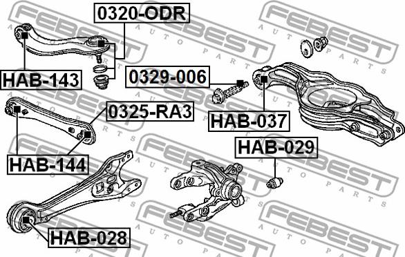 Febest HAB-029 - Сайлентблок стійки, амортизатора autozip.com.ua