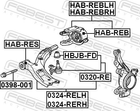 Febest 0324-RELH - Важіль незалежної підвіски колеса autozip.com.ua