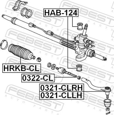 Febest HAB-124 - Підвіска, кермове управління autozip.com.ua