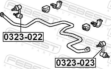Febest 0323-022 - Тяга / стійка, стабілізатор autozip.com.ua
