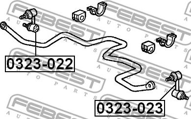 Febest 0323-023 - Тяга / стійка, стабілізатор autozip.com.ua