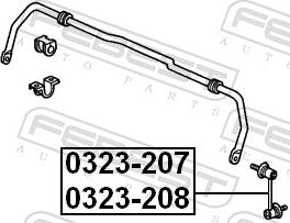 Febest 0323-208 - Тяга / стійка, стабілізатор autozip.com.ua