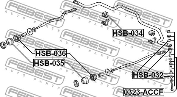 Febest HSB-034 - Втулка, стабілізатор autozip.com.ua