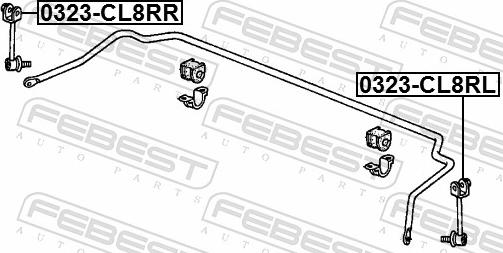 Febest 0323-CL8RR - Тяга / стійка, стабілізатор autozip.com.ua