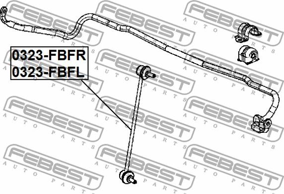 Febest 0323-FBFL - Тяга / стійка, стабілізатор autozip.com.ua