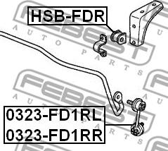 Febest 0323-FD1RL - Тяга / стійка, стабілізатор autozip.com.ua