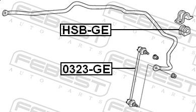 Febest 0323-GE - Тяга / стійка, стабілізатор autozip.com.ua
