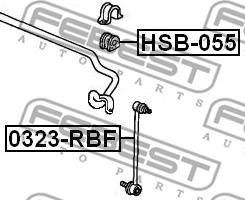 Febest HSB-055 - Втулка, стабілізатор autozip.com.ua