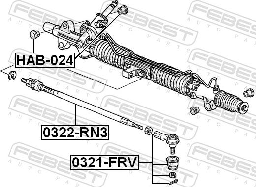 Febest 0322-RN3 - Осьовий шарнір, рульова тяга autozip.com.ua
