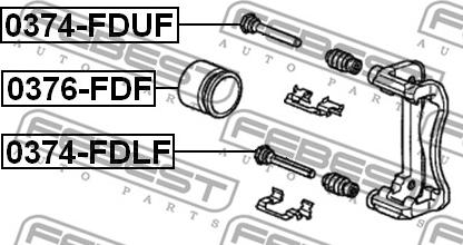 Febest 0374-FDUF - Направляючий болт, корпус скоби гальма autozip.com.ua