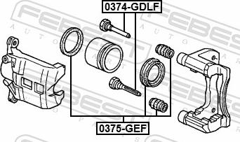 Febest 0375-GEF - Ремкомплект, гальмівний супорт autozip.com.ua