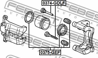 Febest 0375-GEF - Ремкомплект, гальмівний супорт autozip.com.ua