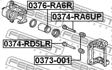 Febest 0376-RA6R - Поршень, корпус скоби гальма autozip.com.ua