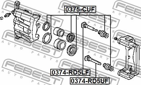 Febest 0375-CUF - Ремкомплект, гальмівний супорт autozip.com.ua