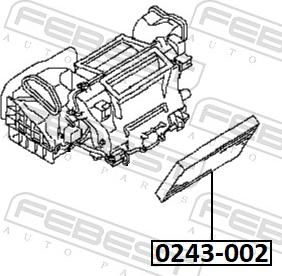 Febest 0243-002 - Фільтр, повітря у внутрішній простір autozip.com.ua