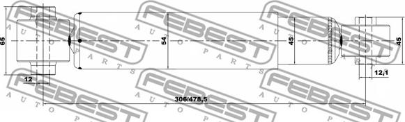 Febest 02650920R - Амортизатор autozip.com.ua