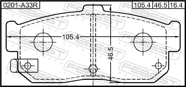 Febest 0201-A33R - Гальмівні колодки, дискові гальма autozip.com.ua