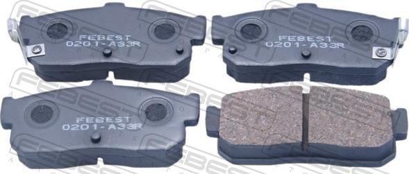 Febest 0201-A33R - Гальмівні колодки, дискові гальма autozip.com.ua