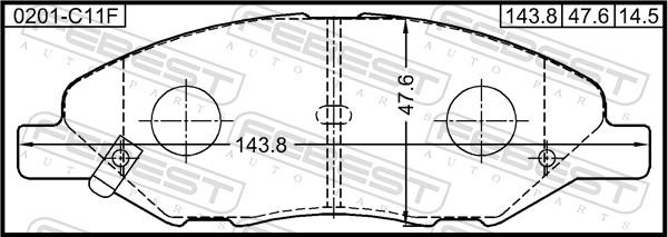 Febest 0201-C11F - Гальмівні колодки, дискові гальма autozip.com.ua