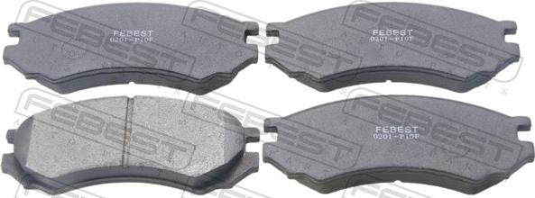 Febest 0201-P10F - Гальмівні колодки, дискові гальма autozip.com.ua