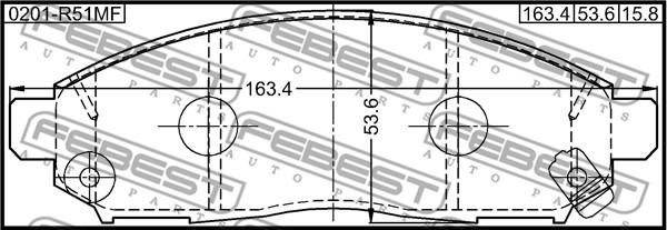 Febest 0201-R51MF - Гальмівні колодки, дискові гальма autozip.com.ua