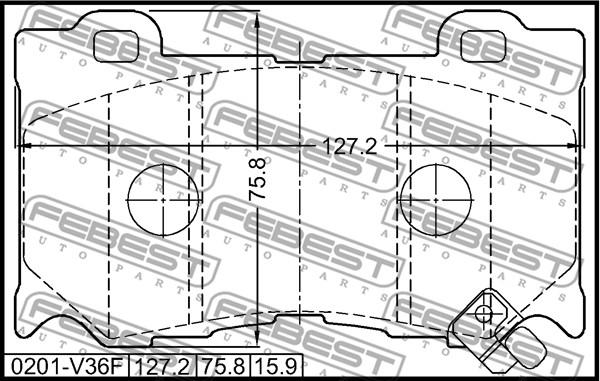 Febest 0201-V36F - Гальмівні колодки, дискові гальма autozip.com.ua