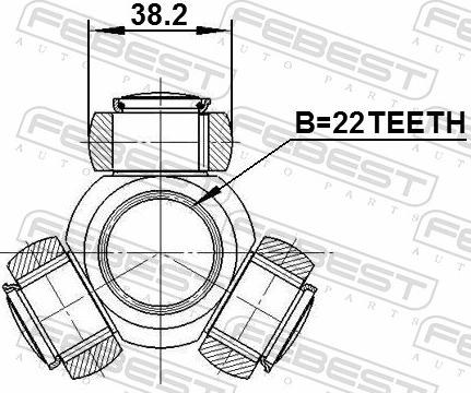 Febest 0216-F15 - Муфта з шипами, приводний вал autozip.com.ua