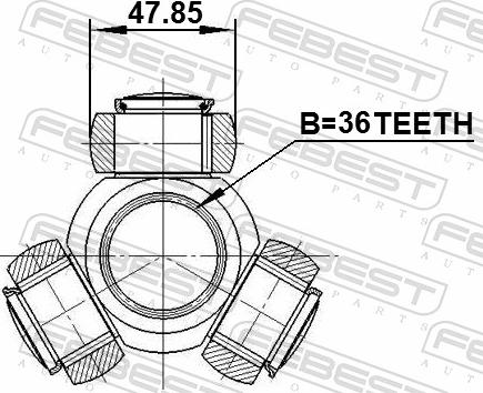 Febest 0216-Z50 - Муфта з шипами, приводний вал autozip.com.ua