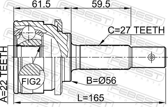 Febest 0210-051 - Шарнір, ШРУС, приводний вал autozip.com.ua