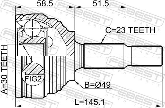 Febest 0210-G15RA - Шарнір, ШРУС, приводний вал autozip.com.ua