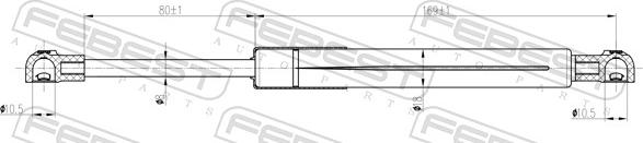 Febest 02117-003 - Газова пружина, кришка багажник autozip.com.ua