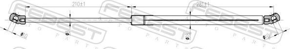 Febest 02117-010 - Газова пружина, кришка багажник autozip.com.ua