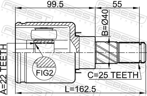 Febest 0211-B10ATRH - Шарнір, ШРУС, приводний вал autozip.com.ua