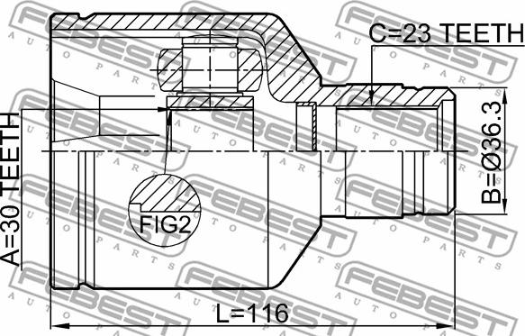 Febest 0211-G15RAMTRH - Шарнірний комплект, ШРУС, приводний вал autozip.com.ua