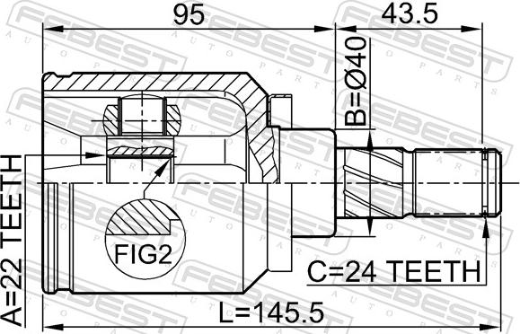 Febest 0211-N16 - Шарнір, ШРУС, приводний вал autozip.com.ua