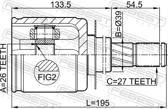 Febest 0211-R51 - Шарнір, ШРУС, приводний вал autozip.com.ua
