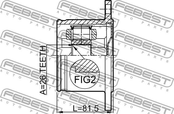 Febest 0211-T30RH - Шарнірний комплект, ШРУС, приводний вал autozip.com.ua