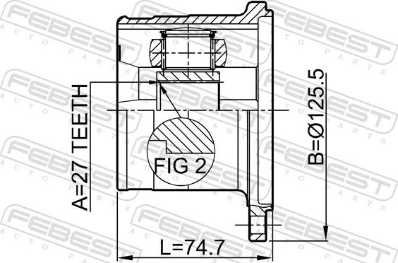 Febest 0211-WD21 - Шарнір, ШРУС, приводний вал autozip.com.ua