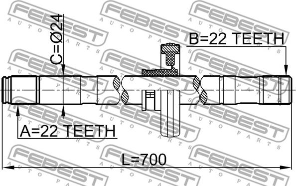 Febest 0212-B10ATRH - Приводний вал autozip.com.ua