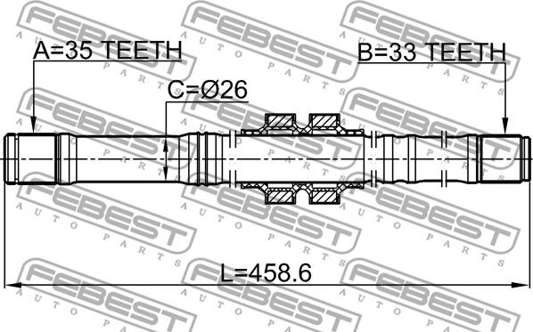 Febest 0212-J10LH - Приводний вал autozip.com.ua