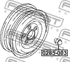 Febest 0285-003 - Гайка кріплення колеса autozip.com.ua