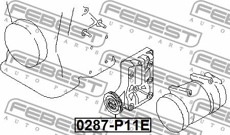 Febest 0287-P11E - Паразитний / провідний ролик, поліклиновий ремінь autozip.com.ua