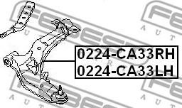 Febest 0224-CA33RH - Важіль незалежної підвіски колеса autozip.com.ua